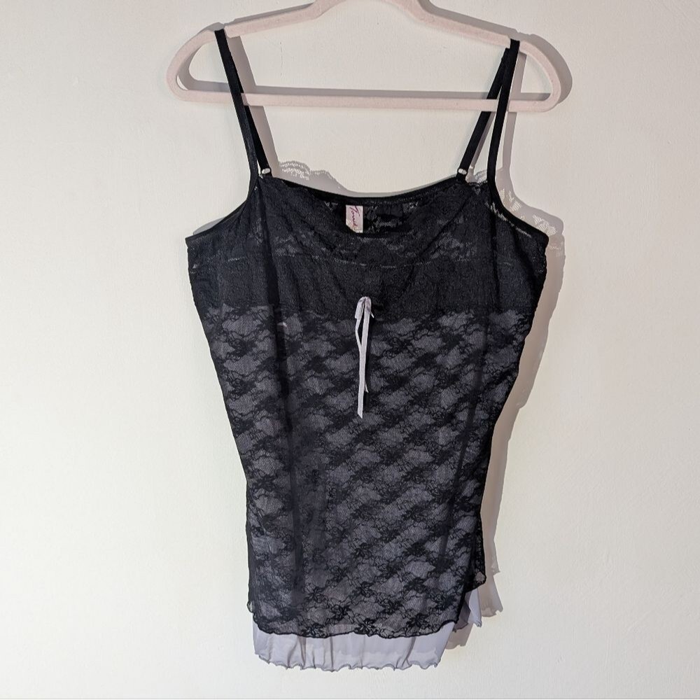 Torrid Black Gray Lace Lingerie Cami Top Women's Size 2X
